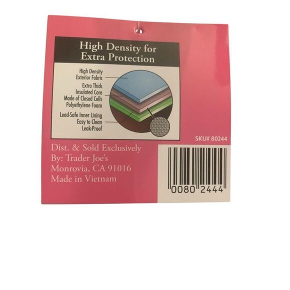 Trader Joe's Mini Insulated Reusable Tote Shopping Bag Pink 1.5 Gallons - Picture 3 of 3